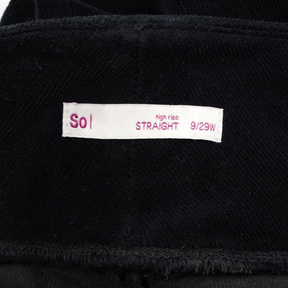 SO Women's‎ High Rise Comfort Stretch Pull On Corduroy Pants Black Size 9/29W - Picture 7 of 8